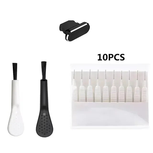 Cell Phone Charging Port Dust Plug with Cleaning Brush – Universal Type-C & IOS Charging Port Cleaner Set