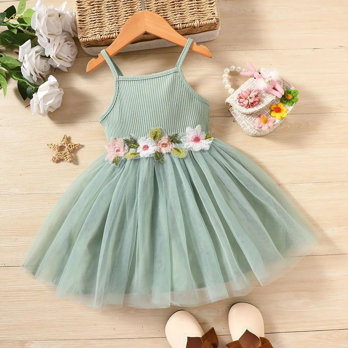 GlowDress Girls’ Summer Mesh Dress – Elegant & Breezy Look