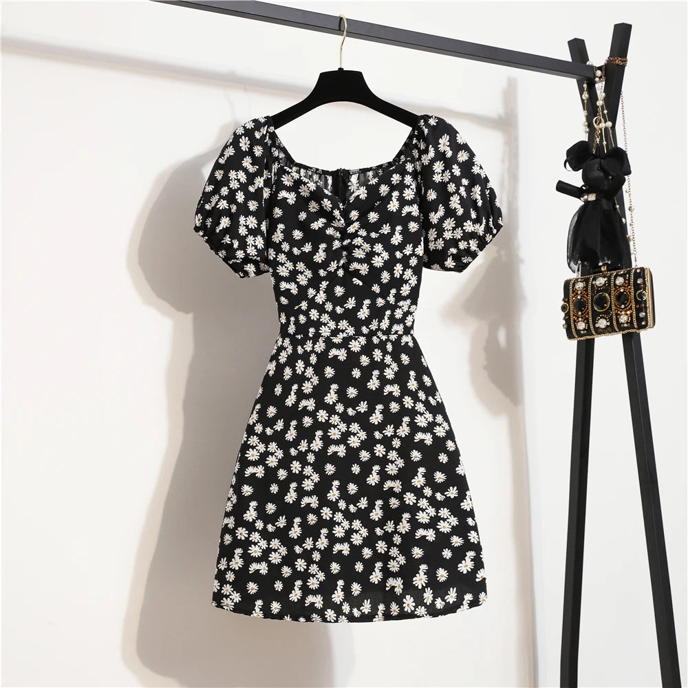 GlowDress Summer Floral Dress – Chiffon Elegance in Mini Form