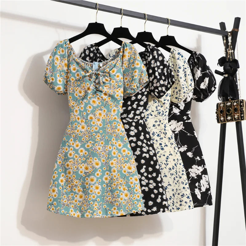 GlowDress Summer Floral Dress – Chiffon Elegance in Mini Form