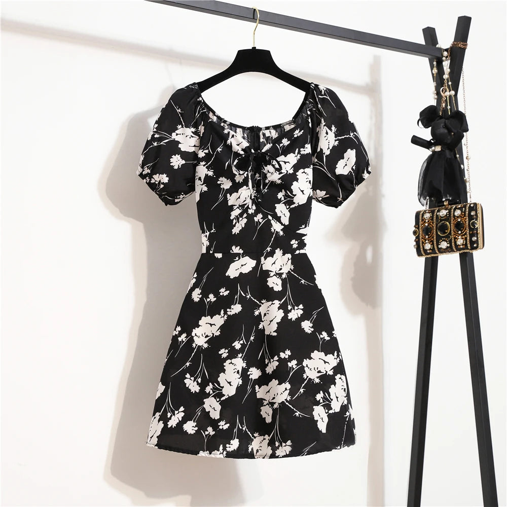 GlowDress Summer Floral Dress – Chiffon Elegance in Mini Form
