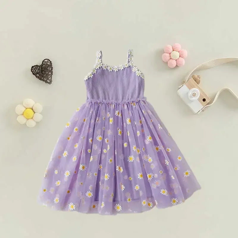 GlowDress Floral Tulle Dress – Puffy & Cute for Little Princesses