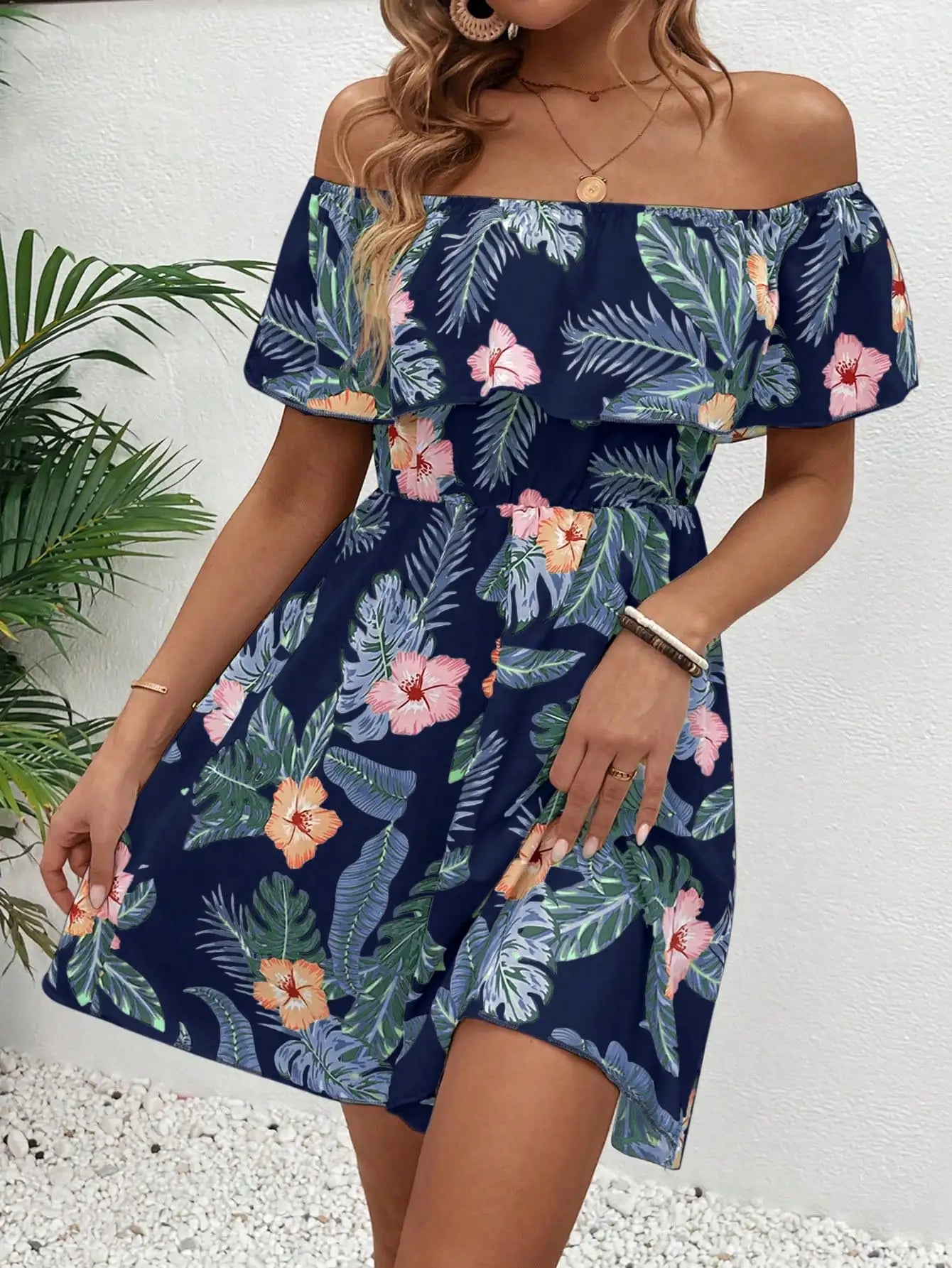 GlowDress Floral Ruffle Dress – Light & Elegant
