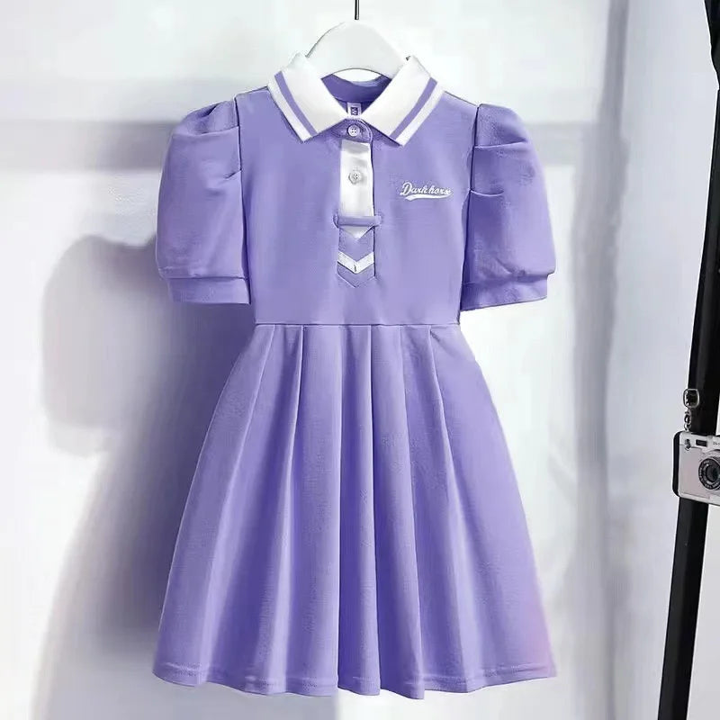 GlowDress Summer Dress for Kids – Cute Flip Collar & Sweet Design