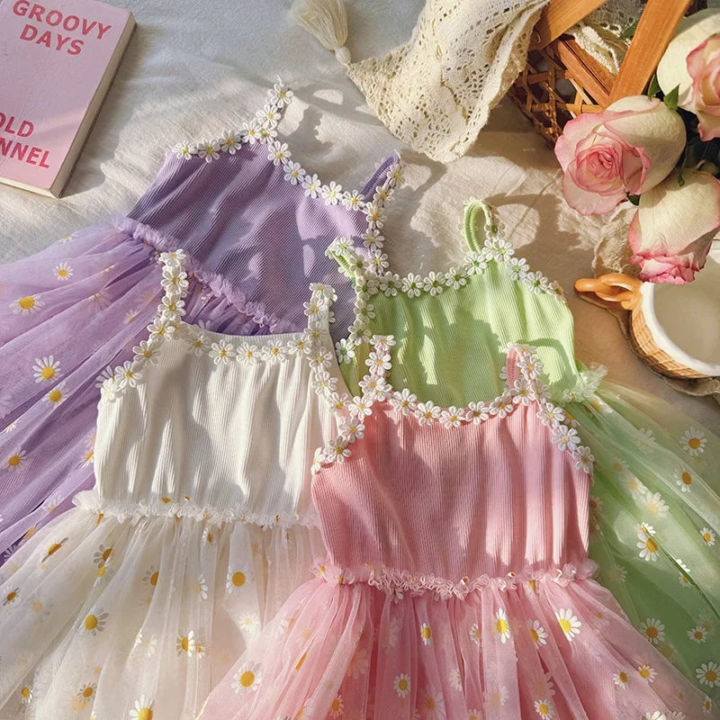 GlowDress Floral Tulle Dress – Puffy & Cute for Little Princesses