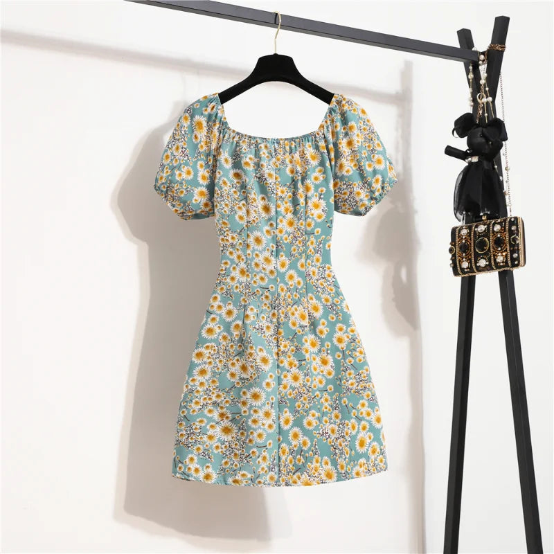 GlowDress Summer Floral Dress – Chiffon Elegance in Mini Form