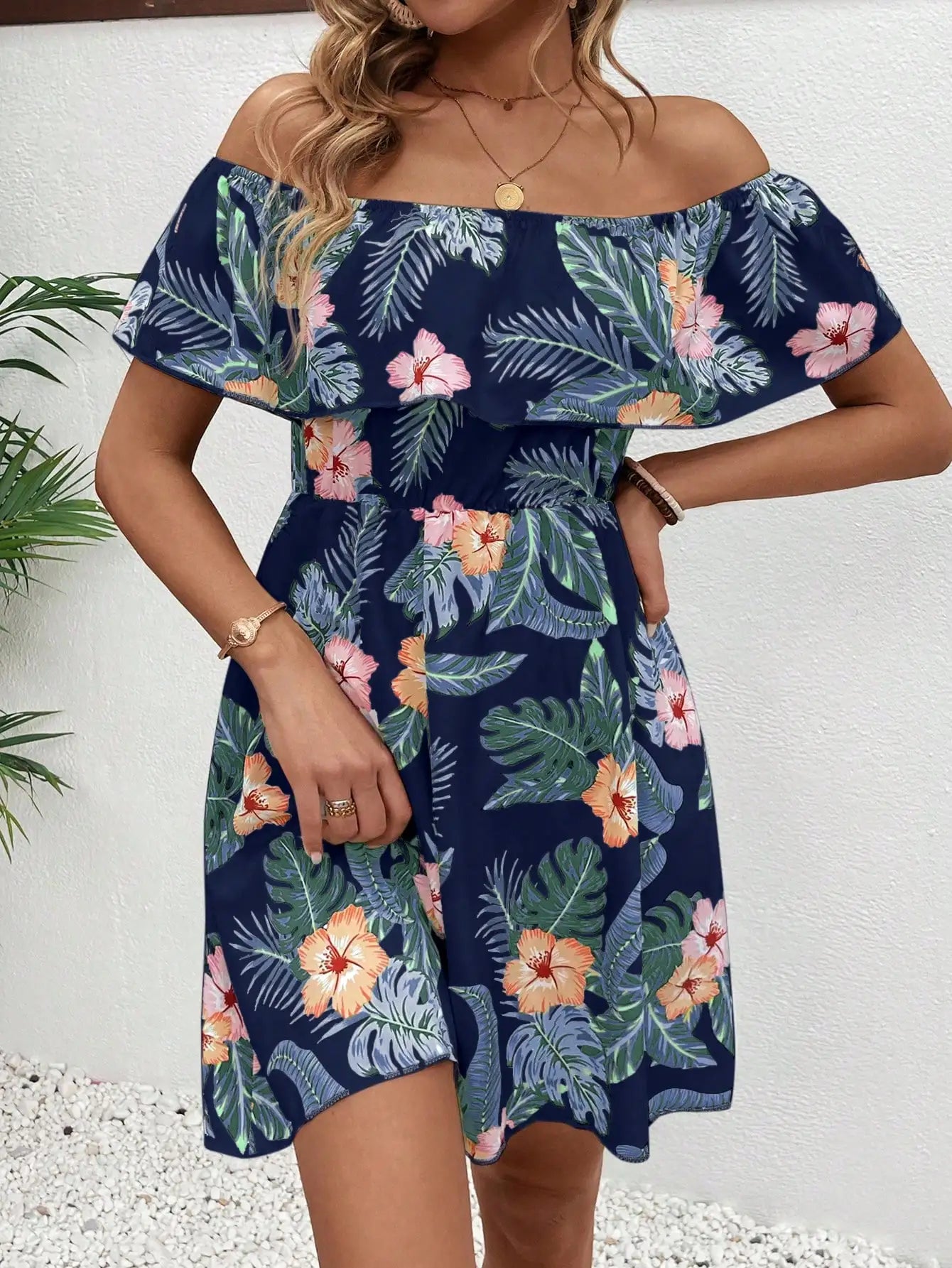 GlowDress Floral Ruffle Dress – Light & Elegant