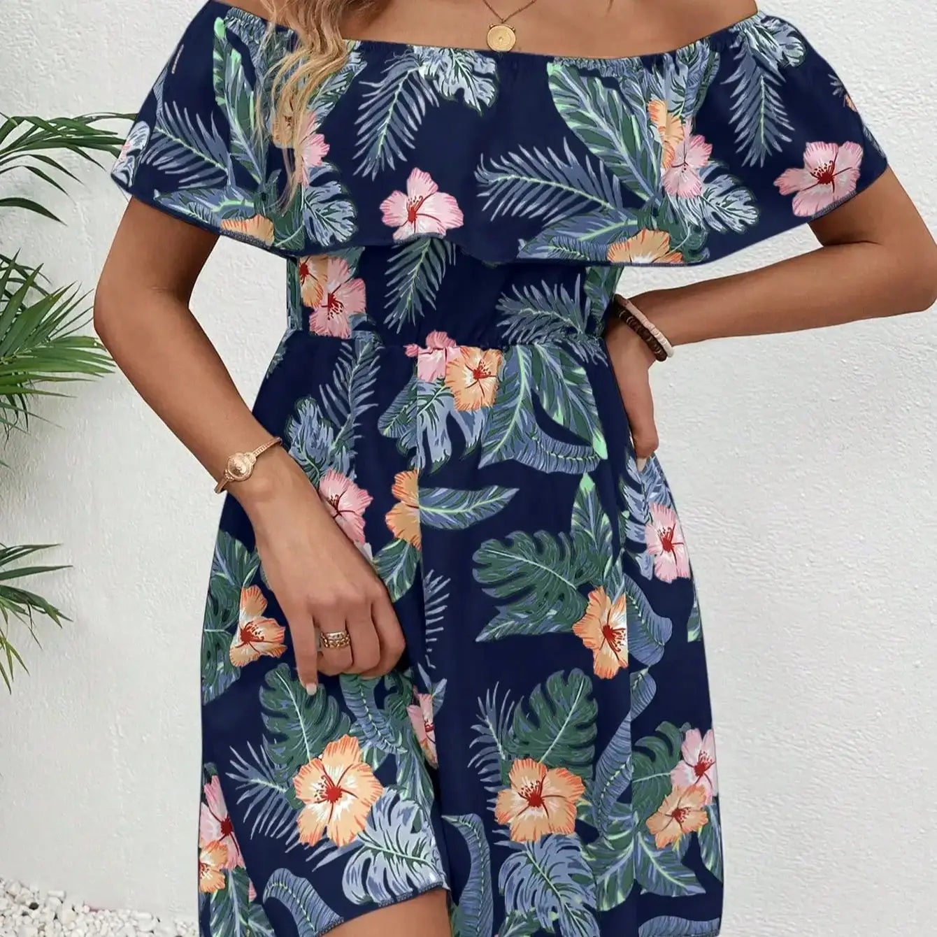 GlowDress Floral Ruffle Dress – Light & Elegant