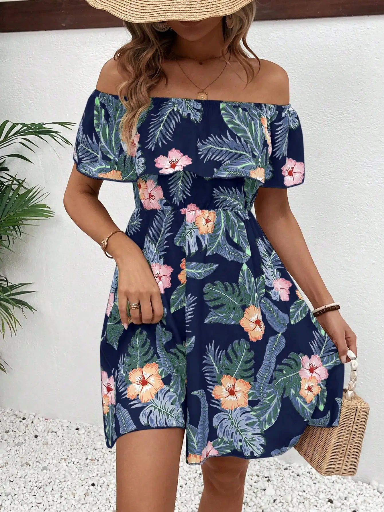GlowDress Floral Ruffle Dress – Light & Elegant