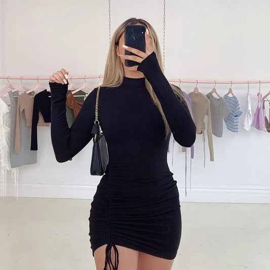 GlowDress Slim Fit Mini – Elegant Pleats for Party Nights