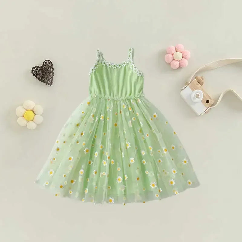 GlowDress Floral Tulle Dress – Puffy & Cute for Little Princesses